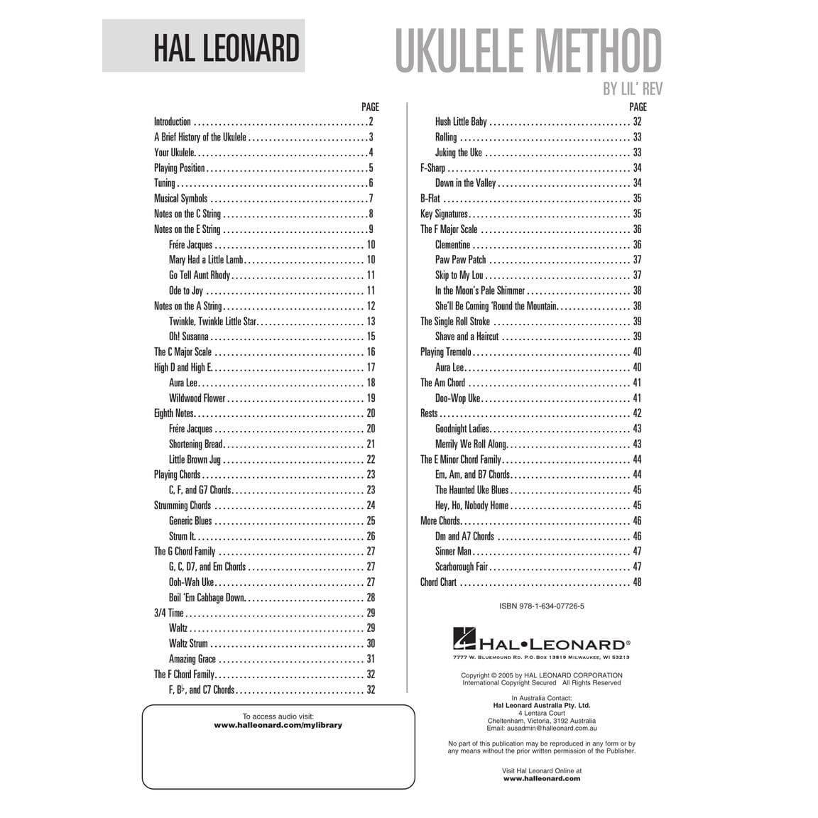 HAL LEOΝΑRD Ukulele Method Book 1 - Lil Rev w/ AUDIO contents at www.zaranikas.gr