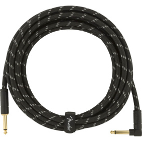 Fender Deluxe Series Καλώδιο Οργάνου Γωνία - Ίσιο 4.5m Black Tweed-2-min