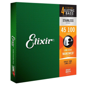 Elixir 14652 Nanoweb Light Χορδές Stainless Steel Ηλεκτρικού Μπάσου 45-100-2-min