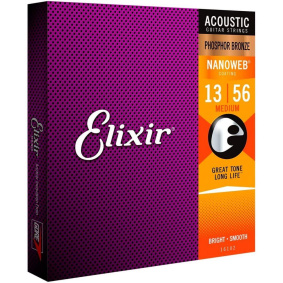 Elixir 16102 Nanoweb Medium Χορδές Phosphor Bronze Ακουστικής Κιθάρας 13-56-2-min