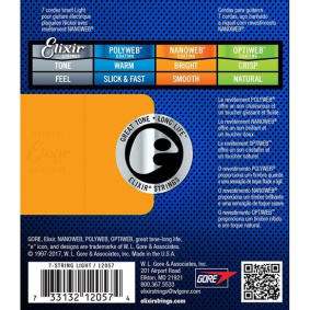 Elixir 12057 Nanoweb Light Χορδές Nickel Plated 7άχορδης Ηλεκτρικής Κιθάρας 10-56-2-min