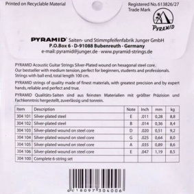 Pyramid 304/100 Silver Χορδές Ακουστικής Κιθάρας 11-47-2-min