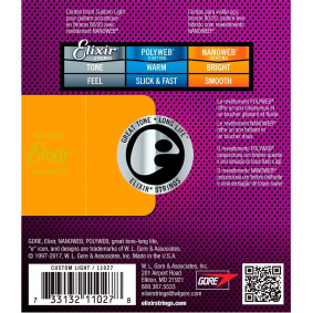 Elixir 11027 Nanoweb Custom Light Χορδές 80/20 Bronze Ακουστικής Κιθάρας 11-52-2-min