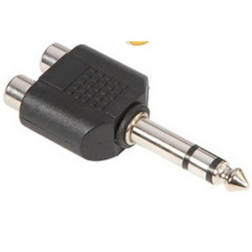 Adam Hall 7549 Αντάπτορας Stereo 2xRCA(f) - 1/4 Jack(m) Μαύρος-2-min