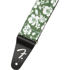 Fender Hawaiian 2 Ζώνη Κιθάρας - Μπάσου Green Floral-2-min