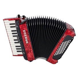Hohner Bravo II 48 Silent Κey Kόκκινο Ακκορντεόν-2-min